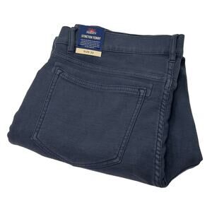 NWT Faherty Men’s Stretch Terry 5-Pocket Pants 33 Faded Navy Garmet Dyed $148